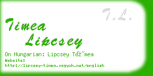 timea lipcsey business card